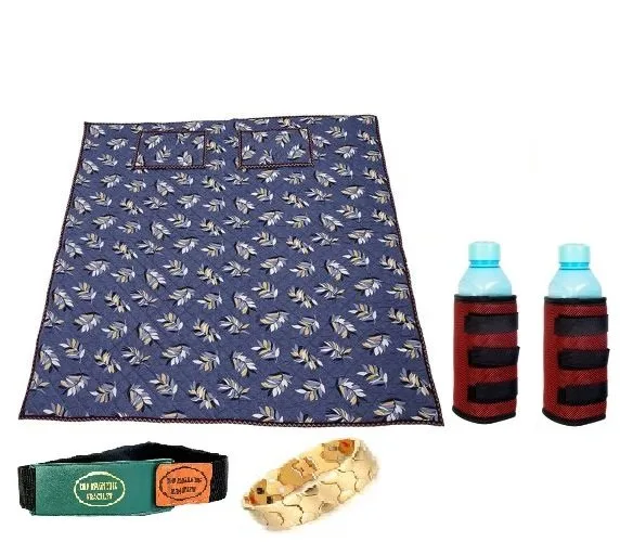 ParaShi Bio Energy Magnetic Mattress Topper 6 x 6 ft with 2 Pillow Pad | Two Bio Magnetic Water Energy Pad, Hand Bracelet and Hand Belt Combo Kit for Deep Sleep and Pain Relief